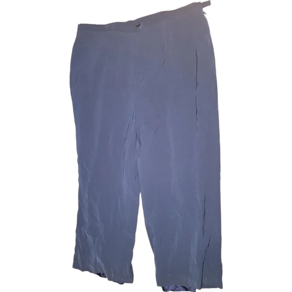 Kasper wide leg Capri pants suit navy 16